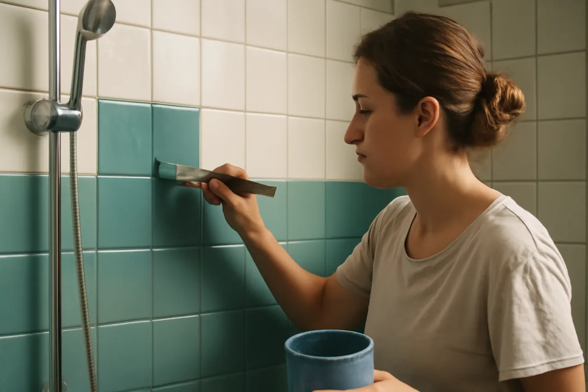 Dipingere a mano le piastrelle del bagno: la tecnica artigianale che resiste all’umidità